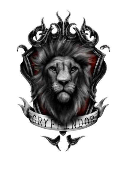 Imagen de un leon rodeado por un fondo de color rojo y plata