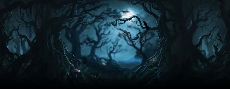 Imagen de un bosque oscurecida
